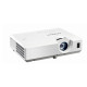 Hitachi CP-X3543WN projector showcasing vibrant colors and features in a modern office setting